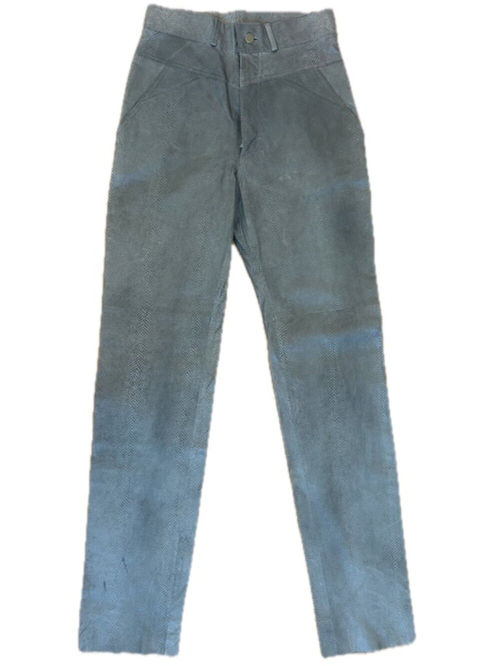 Danielle Bernstein Snakeskin High Rise Pants V-Yoke Straight Leg
